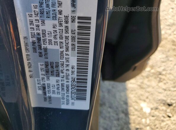 JM3TCBDY2N0619441 2022 MAZDA CX-9 Blue VIN კოდის სტიკერის ხედი