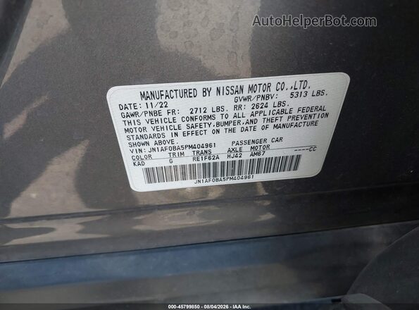 JN1AF0BA5PM404961 2023 NISSAN ARIYA Серый Вид подкапотного пространства