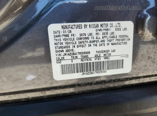 JN1AZ2BA1TM305695 2026 NISSAN LEAF Gray Widok naklejki z numerem VIN