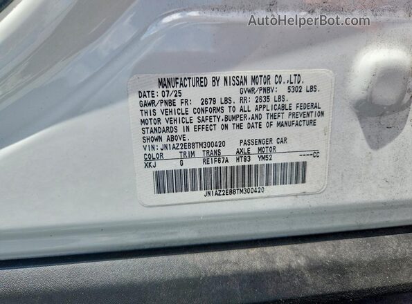 JN1AZ2EB8TM300420 2026 NISSAN LEAF White სალონის 360-გრადუსიანი ხედი