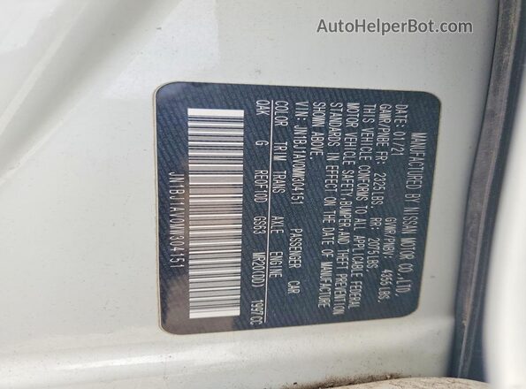 JN1BJ1AV0MW304151 2021 NISSAN ROGUE White Widok komory silnika