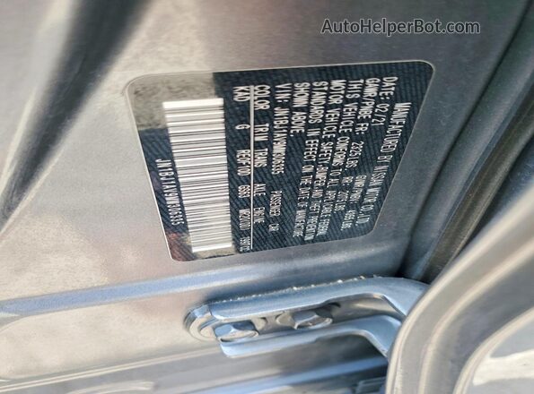 JN1BJ1AV9MW306335 2021 NISSAN ROGUE Gray VIN კოდის სტიკერის ხედი
