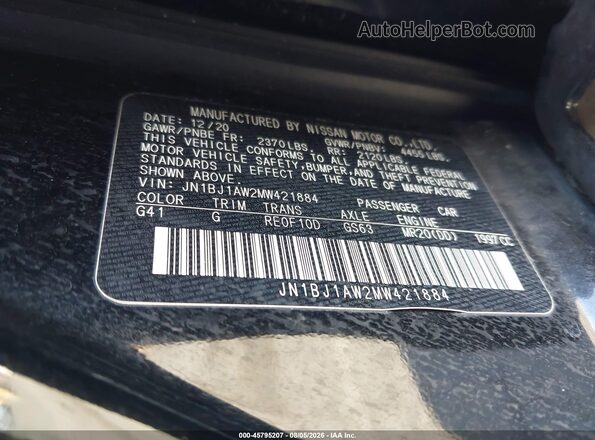 JN1BJ1AW2MW421884 2021 NISSAN ROGUE Black Vista del compartimento del motor