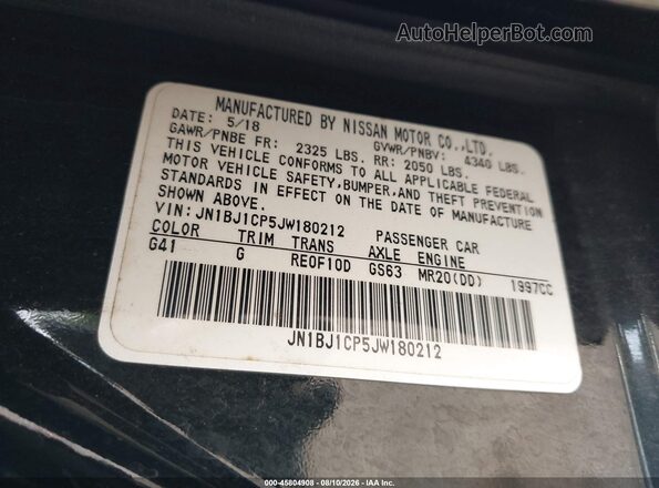 JN1BJ1CP5JW180212 2018 NISSAN ROGUE Black Engine compartment view