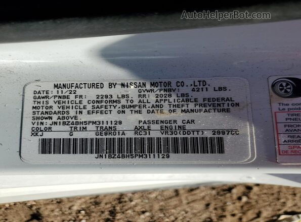 JN1BZ4BH5PM311129 2023 NISSAN Z White 