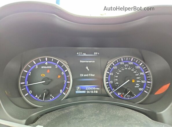 JN1CV7AP4GM201697 2016 INFINITI Q50 Silver Widok zestawu wskaźników