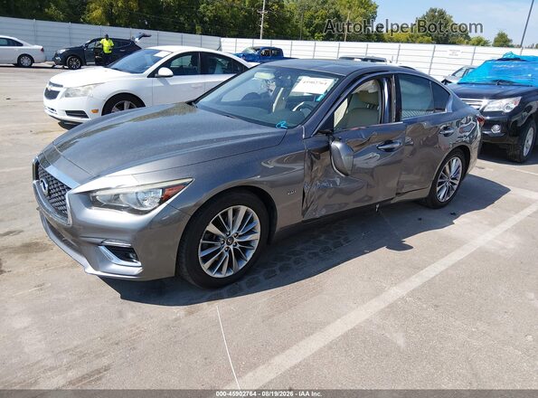 JN1CV7AR2JM280750 2018 INFINITI Q50 Серебряный Передняя левая четверть