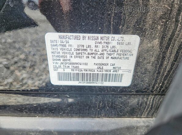 JN1DF0BB8RM741102 2024 NISSAN ARIYA Black VIN կոդի պիտակի տեսք