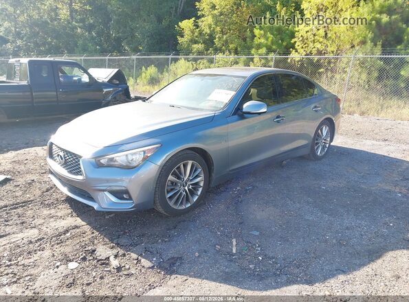JN1EV7AP0JM590645 2018 INFINITI Q50 Silver Առջևի ձախ երեք քառորդ տեսարան