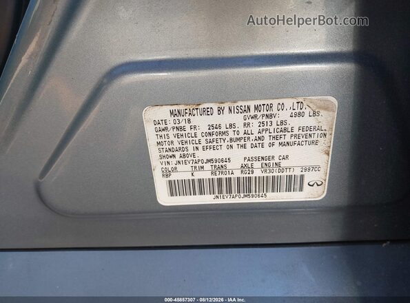 JN1EV7AP0JM590645 2018 INFINITI Q50 Silver Շարժիչի բաժամունքի տեսք