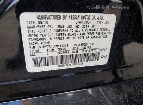 JN1EV7AP0KM512349 2019 INFINITI Q50 Black Շարժիչի բաժամունքի տեսք