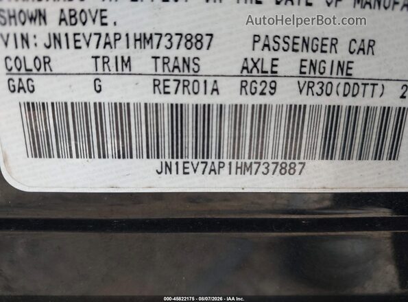 JN1EV7AP1HM737887 2017 INFINITI Q50 Black Շարժիչի բաժամունքի տեսք