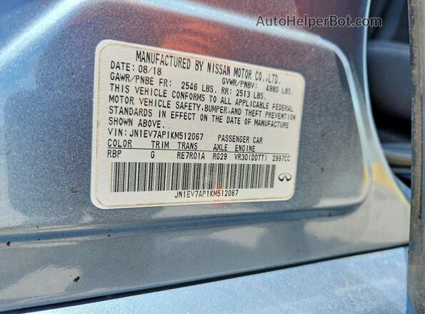 JN1EV7AP1KM512067 2019 INFINITI Q50 Silver Շարժիչի բաժամունքի տեսք
