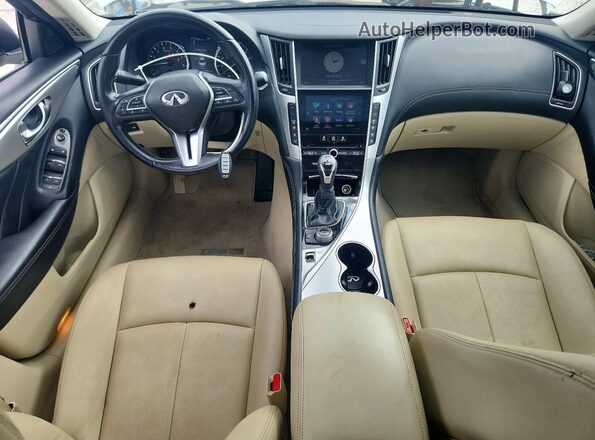 JN1EV7AP2KM540489 2019 INFINITI Q50 White Dashboard view
