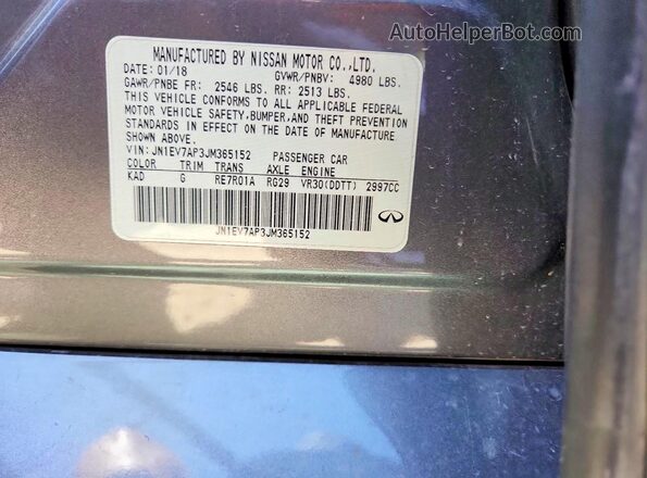 JN1EV7AP3JM365152 2018 INFINITI Q50 Gray Շարժիչի բաժամունքի տեսք