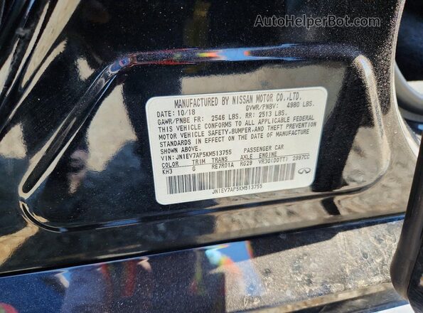 JN1EV7AP5KM513755 2019 INFINITI Q50 Black Widok komory silnika