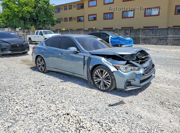 JN1EV7AP6JM356641 2018 INFINITI Q50 Blue Առջևի աջ