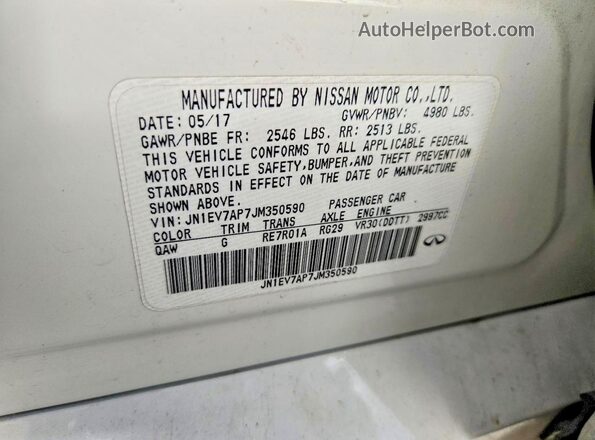 JN1EV7AP7JM350590 2018 INFINITI Q50 White Շարժիչի բաժամունքի տեսք