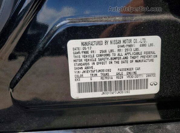 JN1EV7AP7JM351092 2018 INFINITI Q50 Black Vista del compartimento del motor