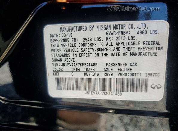 JN1EV7AP7KM541489 2019 INFINITI Q50 Black Widok komory silnika