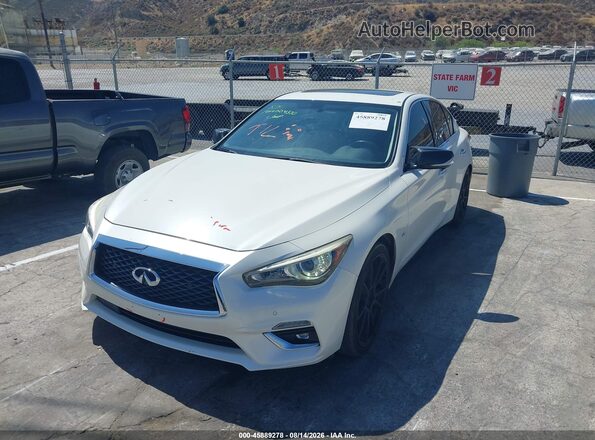 JN1EV7AP8JM352381 2018 INFINITI Q50 White წინა მარცხენა ხედი სამი მეოთხედიდან