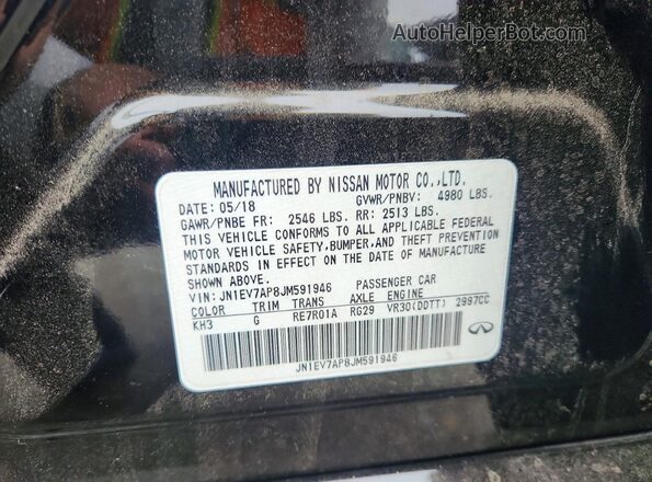 JN1EV7AP8JM591946 2018 INFINITI Q50 Black Widok komory silnika