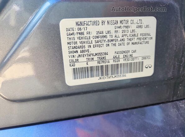 JN1EV7APXJM355394 2018 INFINITI Q50 Silver Շարժիչի բաժամունքի տեսք