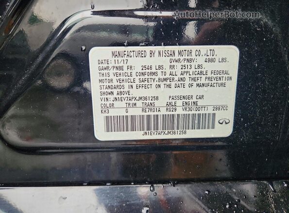 JN1EV7APXJM361258 2018 INFINITI Q50 Black Engine compartment view