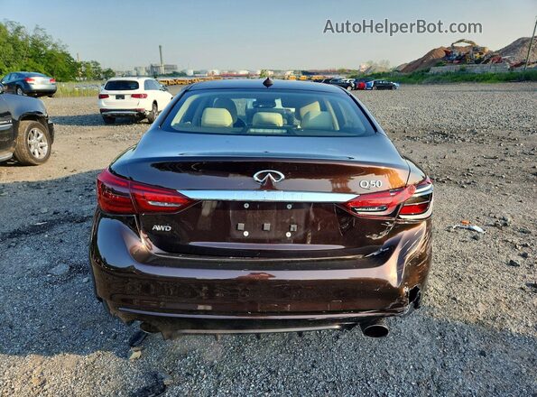 JN1EV7AR0JM443601 2018 INFINITI Q50 Brown Rear view