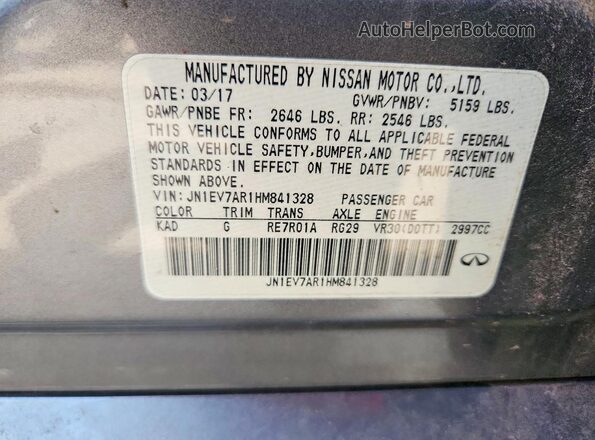 JN1EV7AR1HM841328 2017 INFINITI Q50 Gray Engine compartment view