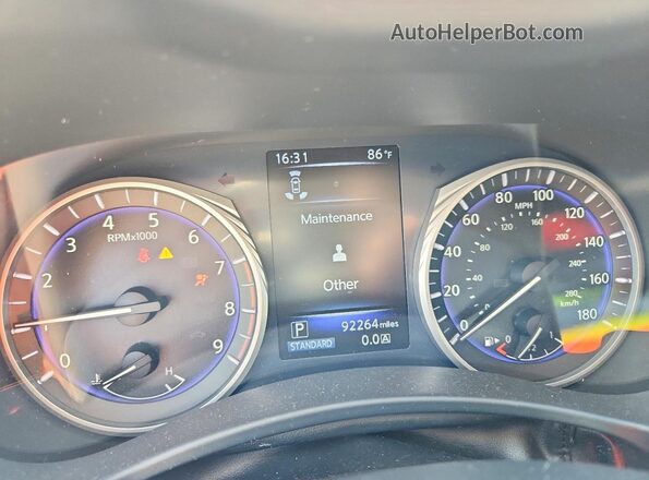 JN1EV7AR2HM832282 2017 INFINITI Q50 White Instrument cluster view