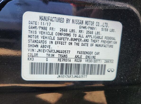 JN1EV7AR3JM440577 2018 INFINITI Q50 Black Շարժիչի բաժամունքի տեսք