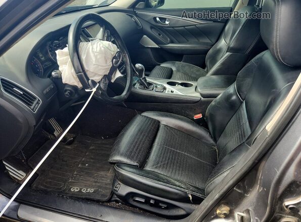 JN1EV7AR5HM838447 2017 INFINITI Q50 Gray Widok wnętrza z przodu