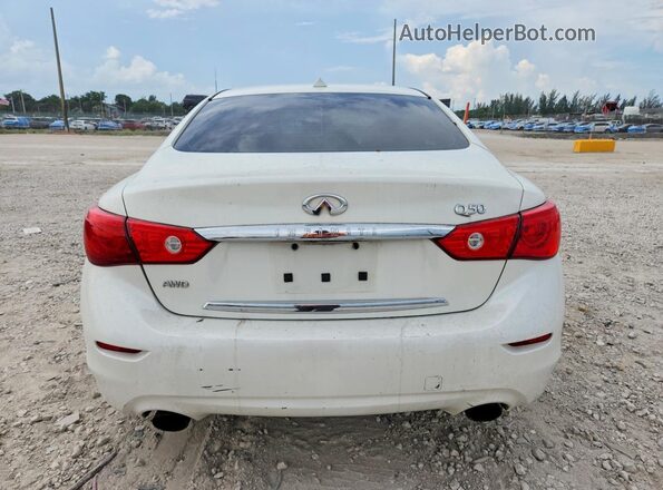 JN1EV7AR5HM840585 2017 INFINITI Q50 White Rear view