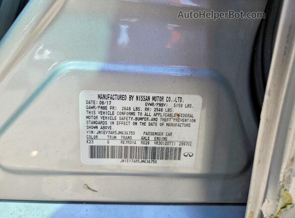 JN1EV7AR5JM434750 2018 INFINITI Q50 Серебряный Вид подкапотного пространства