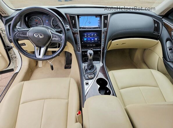 JN1EV7AR5KM556493 2019 INFINITI Q50 White Առջևի վահանակի տեսք