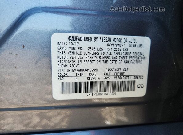 JN1EV7AR9JM439921 2018 INFINITI Q50 Gray Widok komory silnika