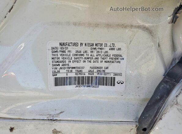 JN1EV7BP8MM706337 2021 INFINITI Q50 Белый Вид подкапотного пространства