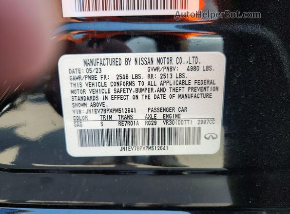 JN1EV7BPXPM512641 2023 INFINITI Q50 Black Widok komory silnika