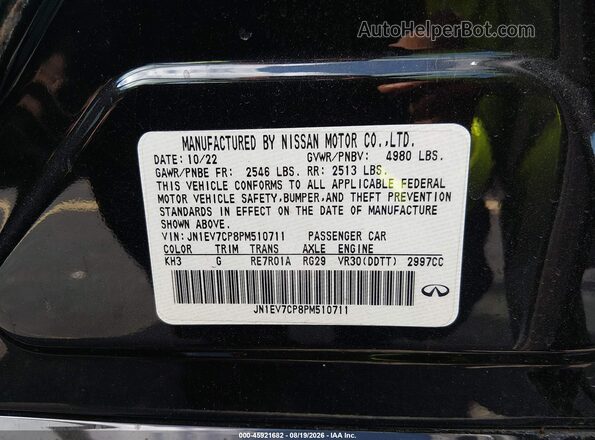 JN1EV7CP8PM510711 2023 INFINITI Q50 Black Engine compartment view