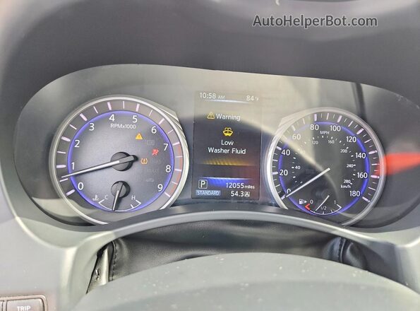 JN1EV7EK7HM361985 2017 INFINITI Q60 White Вид щитка приладів