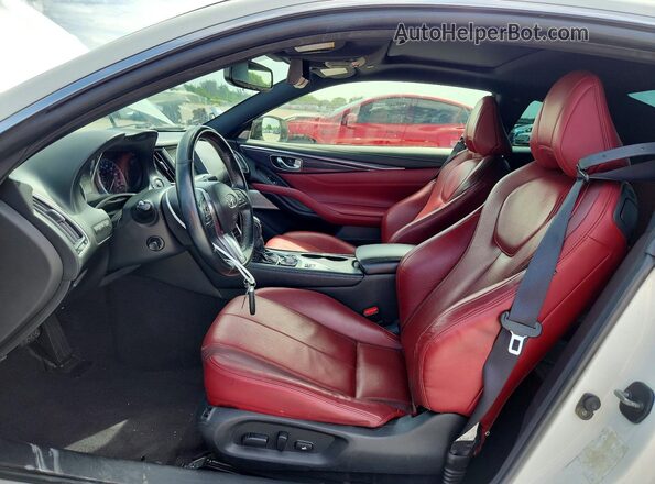 JN1EV7EK7HM361985 2017 INFINITI Q60 White Вид салону спереду