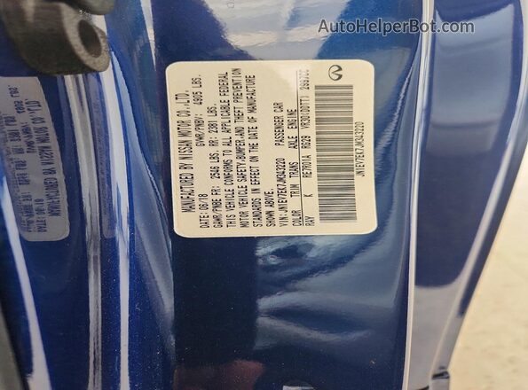 JN1EV7EK7JM343220 2018 INFINITI Q60 Blue Вид підкапотного простору