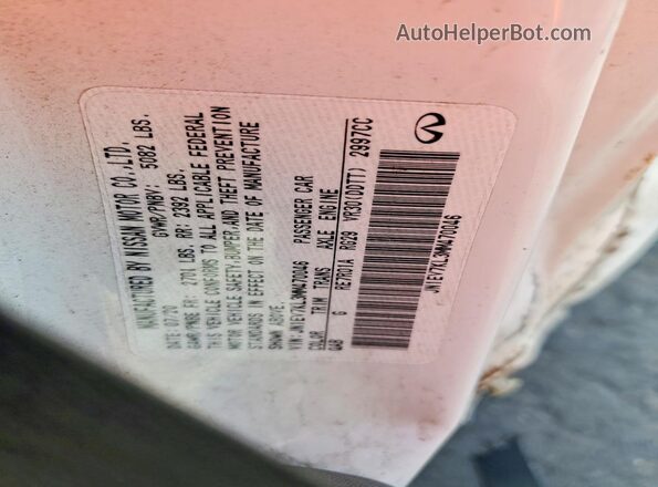 JN1EV7KL3MM470046 2021 INFINITI Q60 Белый Вид подкапотного пространства
