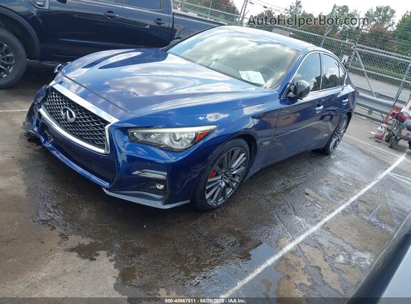 JN1FV7AP2JM460855 2018 INFINITI Q50 Синий Передняя левая четверть
