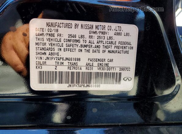 JN1FV7AP6JM461698 2018 INFINITI Q50 Черный Вид подкапотного пространства