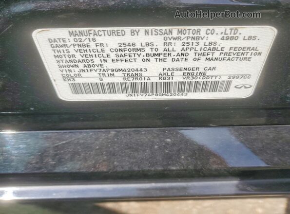 JN1FV7AP9GM420443 2016 INFINITI Q50 Black Vista del compartimento del motor