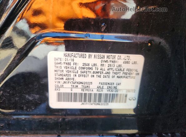 JN1FV7APXGM420225 2016 INFINITI Q50 Black Vista del compartimento del motor