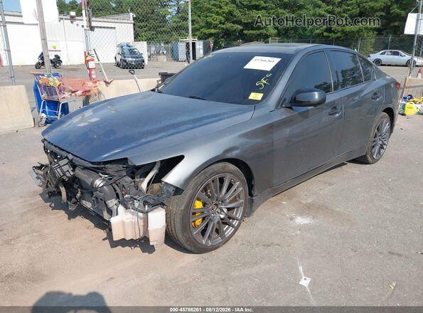 JN1FV7AR5JM700241 2018 INFINITI Q50 Gray Առջևի ձախ երեք քառորդ տեսարան