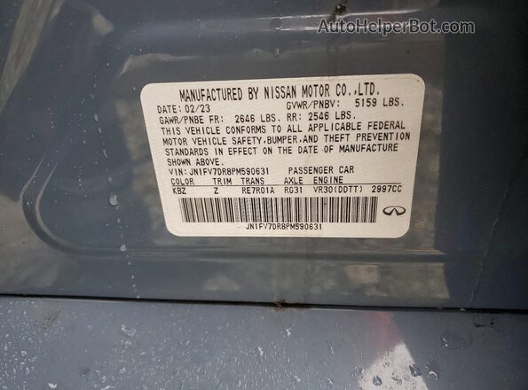 JN1FV7DR8PM590631 2023 INFINITI Q50 Blue Widok komory silnika